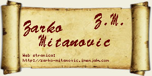 Žarko Mitanović vizit kartica